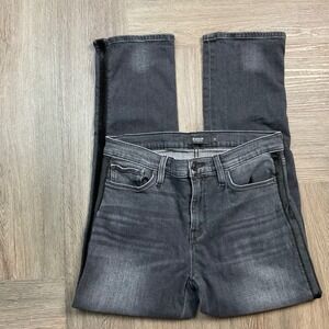 Hudson Nico Straight Black Velvet Tux Jeans Womens 28 Side Stripe Cropped Dressy